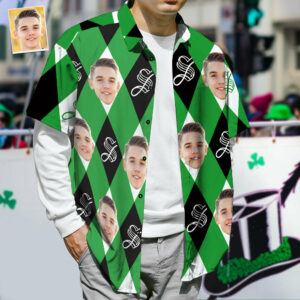 Custom Face Hawaiian Shirts - St. Patrick'S Day Hawaiian Shirtss - Alphabet Pattern Top  - Thelegend59