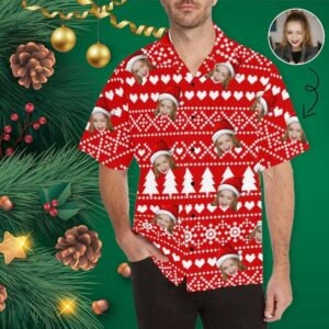 Custom Face Hawaiian Shirts Face Snowing Unisex &Amp; Teenage Hawaiian Shirt  - Thelegend59