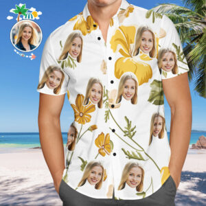Custom Face Hawaiian Shirts Tropical Beach Hawaiian Shirts Fashion Floral Hawaiian Shirts Gift For Men  - Thelegend59