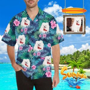Custom Face Lovely Dog Men'S All Over Print Hawaiian Shirt  - Thelegend59