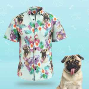 Custom Face Men Hawaiian Shirts Personalized Cute Dog Face For Pet Lover  - Thelegend59