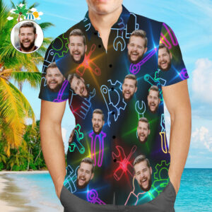 Custom Face Men'S Plumbers Men'S Hawaiian Shirts Gift For Him  - Thelegend59