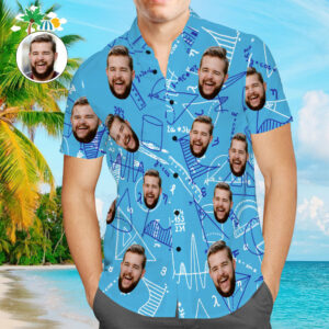 Custom Face Men'S Proud To Be A Math Teacher Men'S Hawaiian Shirt Best Gift For Teachers  - Thelegend59
