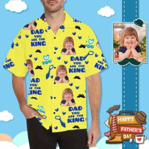 Custom Face My Hero Dad Men'S All Over Print Hawaiian Shirt  - Thelegend59