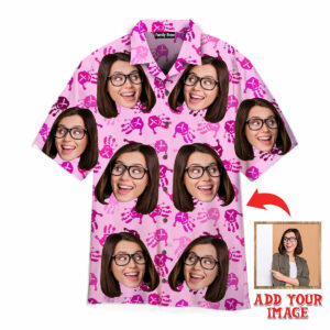 Custom Face On Pinktober Breast Cancer Awareness Hawaiian Shirt - For Men And Women - Kids  - Thelegend59