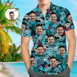 Custom Face On Hawaiian Shirts Hawaiian Shirt Flower And Parrot  - Thelegend59