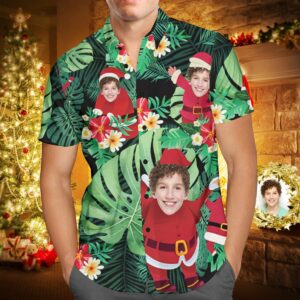 Custom Face Personalised Christmas Hawaiian Shirt Stay Cool Santa Claus Holiday Gifts  - Thelegend59