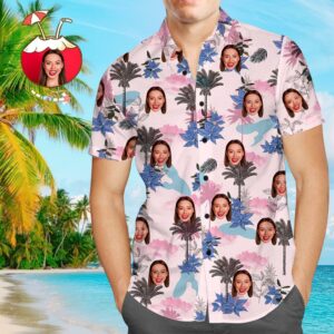 Custom Face Personalized Hawaiian Shirt All Over Print Clouds And Trees - For Men And Women - Kids  - Thelegend59