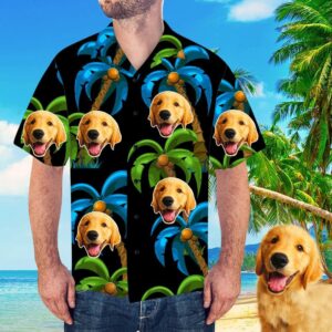 Custom Face Hawaiian Shirts Coconut Tree Men'S All Over Print Hawaiian Shirt  - Thelegend59