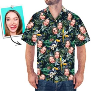 Custom Face Hawaiian Shirts Men S All Over Print Hawaiian Shirt Tropic Style Memorial Gifts  - Thelegend59