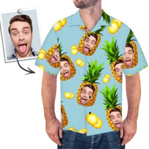 Custom Face Hawaiian Shirts Men'S Hawaiian Shirt Big Pineapple  - Thelegend59
