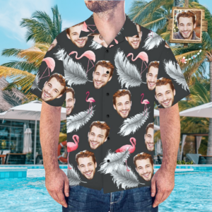 Custom Face Hawaiian Shirts Men'S Hawaiian Shirt Colorful Flamingo  - Thelegend59