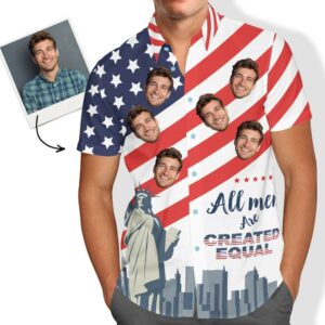Custom Face Hawaiian Shirts Men'S Hawaiian Shirt Independence Day Custom Hawaiian Shirtss  - Thelegend59