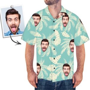 Custom Face Hawaiian Shirts Men'S Hawaiian Shirt Simple Color Matching  - Thelegend59