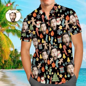 Custom Face Hawaiian Shirts Personalised Photo Men'S Hawaiian Shirt Christmas Surprise Gift - Merry Christmas  - Thelegend59