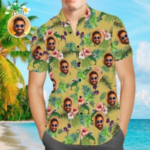 Custom Face Hawaiian Shirts With Text Men'S Hawaiian Shirt Fashion Apparel  - Thelegend59