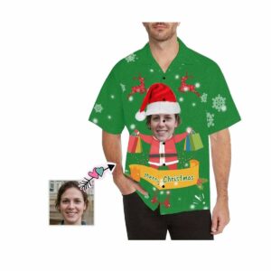 Custom Face Shopping Bag Deer Men'S All Over Print Hawaiian Shirt  - Thelegend59