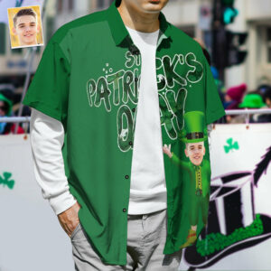 Custom Face St. Patrick Hawaiian Shirtss - Personalised Hawaiian Shirts - Gift For Adults  - Thelegend59
