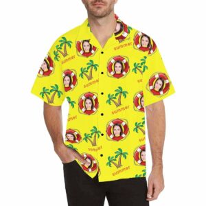 Custom Face Summer Men'S All Over Print Hawaiian Shirt  - Thelegend59
