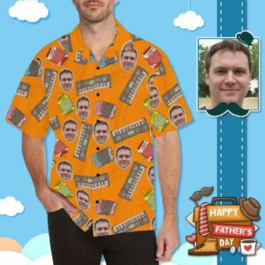 Custom Father Face Keyboard Men'S All Over Print Hawaiian Shirt  - Thelegend59