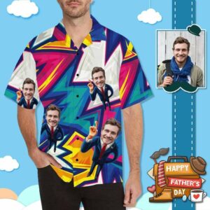 Custom Father Face Men'S All Over Print Hawaiian Shirt  - Thelegend59