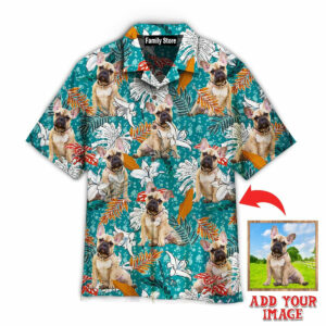 Custom French Bulldog Tropical Leaves And Lily Flowers Summer Hawaiian Shirt - For Men And Women - Kids  - Thelegend59