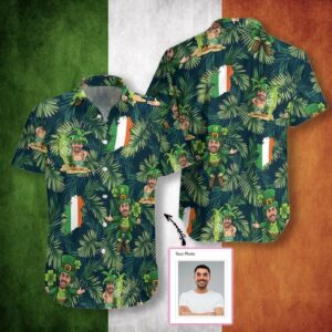 Custom Hawaiian Aloha Hawaiian Shirtss Leprechaun Irish Proud With Photo  - Thelegend59