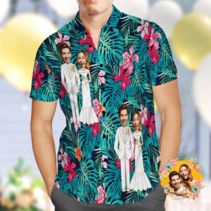 Custom Hawaiian Shirt Personalised Wedding Hawaiian Flower Hawaiian Shirts Best Wedding Gift  - Thelegend59