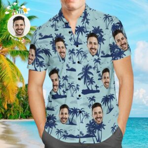 Custom Hawaiian Shirts Coconut Tree Design Aloha Beach Hawaiian Shirts For Men  - Thelegend59