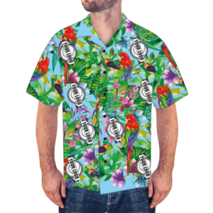 Custom Hawaiian Shirts Colorful Parrot Personalised Aloha Beach Hawaiian Shirts For Men  - Thelegend59