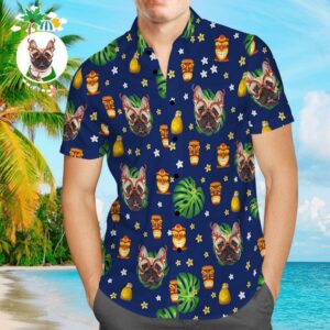 Custom Hawaiian Shirts Dog Face Aloha Beach Hawaiian Shirts For Men  - Thelegend59