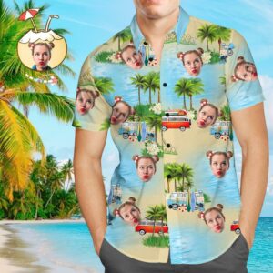 Custom Hawaiian Shirts Island Vacation Personalised Aloha Beach Hawaiian Shirts For Men  - Thelegend59