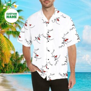 Custom Hawaiian Shirts Line Drawing Aloha Beach Hawaiian Shirts For Men  - Thelegend59
