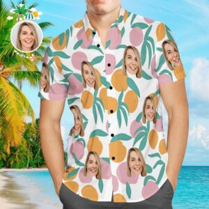 Custom Hawaiian Shirts Orange Design Aloha Beach Hawaiian Shirts For Men  - Thelegend59