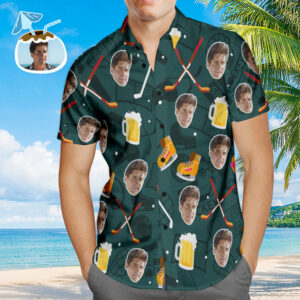 Custom Men'S Hockey Hawaiian Shirts Aloha Beach Hawaiian Shirts For Men Perfect Hockey Clothing  - Thelegend59
