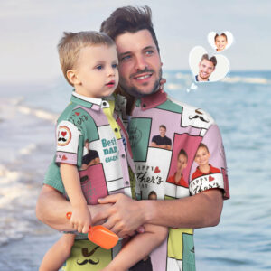 Custom Photo Hawaiian Shirt Personalised Father And Son Hawaiian Shirt Father'S Day Gift  - Thelegend59