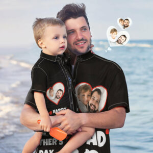 Custom Photo Hawaiian Shirt Personalised Father And Son Hawaiian Shirt Gift Father'S Day Gift  - Thelegend59