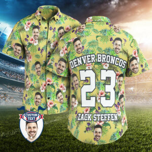 Custom Printed Hawaiian Shirt For Fans Personalised Face And Text Hawaiian Shirt Gift For Fans - Leaves &Amp; Flowers  - Thelegend59