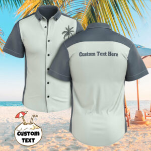 Custom Text Men'S Vintage Coconut Tree Hawaiian Shirts Casual Short Sleeve Hawaiian Shirtss  - Thelegend59