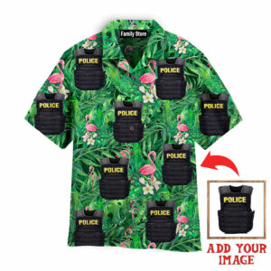 Custom Your Photo On Pink Flamingo Palm Leaves Custom Hawaiian Shirt - For Men And Women - Kids  - Thelegend59