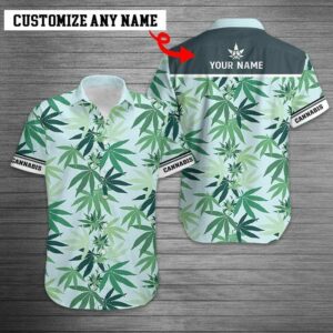 Customized Your Name Weed Tropical Summer Hawaiian Aloha Hawaiian Shirtss  - Thelegend59