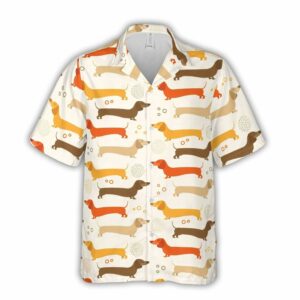 Cute Dachshund Pattern Unisex Hawaiian Shirt  - Thelegend59
