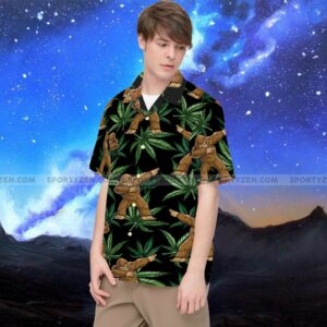 Dabbing Bigfoot Funny Aloha Hawaiian Shirts 3D  - Thelegend59