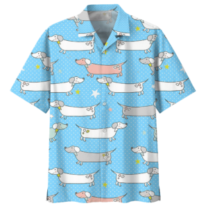 Dachshund Blue High Quality Unisex Hawaiian Shirt  - Thelegend59
