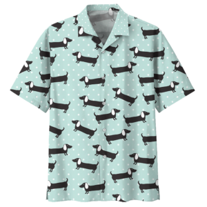 Dachshund Blue Nice Design Unisex Hawaiian Shirt  - Thelegend59