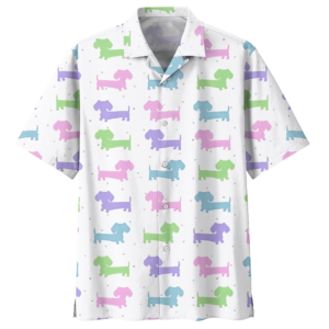 Dachshund White Amazing Design Unisex Hawaiian Shirt  - Thelegend59