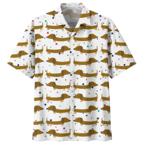 Dachshund White Unique Design Unisex Hawaiian Shirt  - Thelegend59