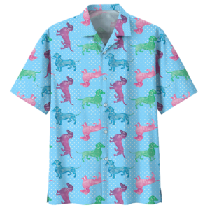 Dachshund Blue High Quality Unisex Hawaiian Shirt  - Thelegend59