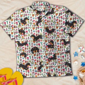 Dachshund Dog  Colorful High Quality Unisex Hawaiian Shirt  - Thelegend59