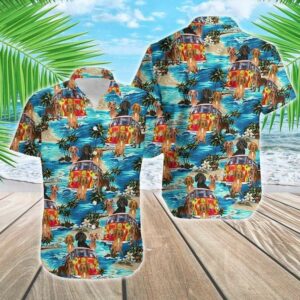 Dachshund Dog Funny Summer Vibe Tropical Hawaiian Aloha Hawaiian Shirtss  - Thelegend59